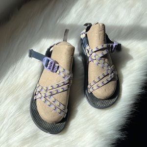 Chaco kids purple printed sandals (A)